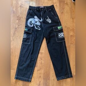 Black Graphic Men's Pants